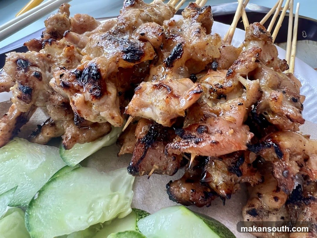 Grilled Meat Skewers with Cucumber Slices