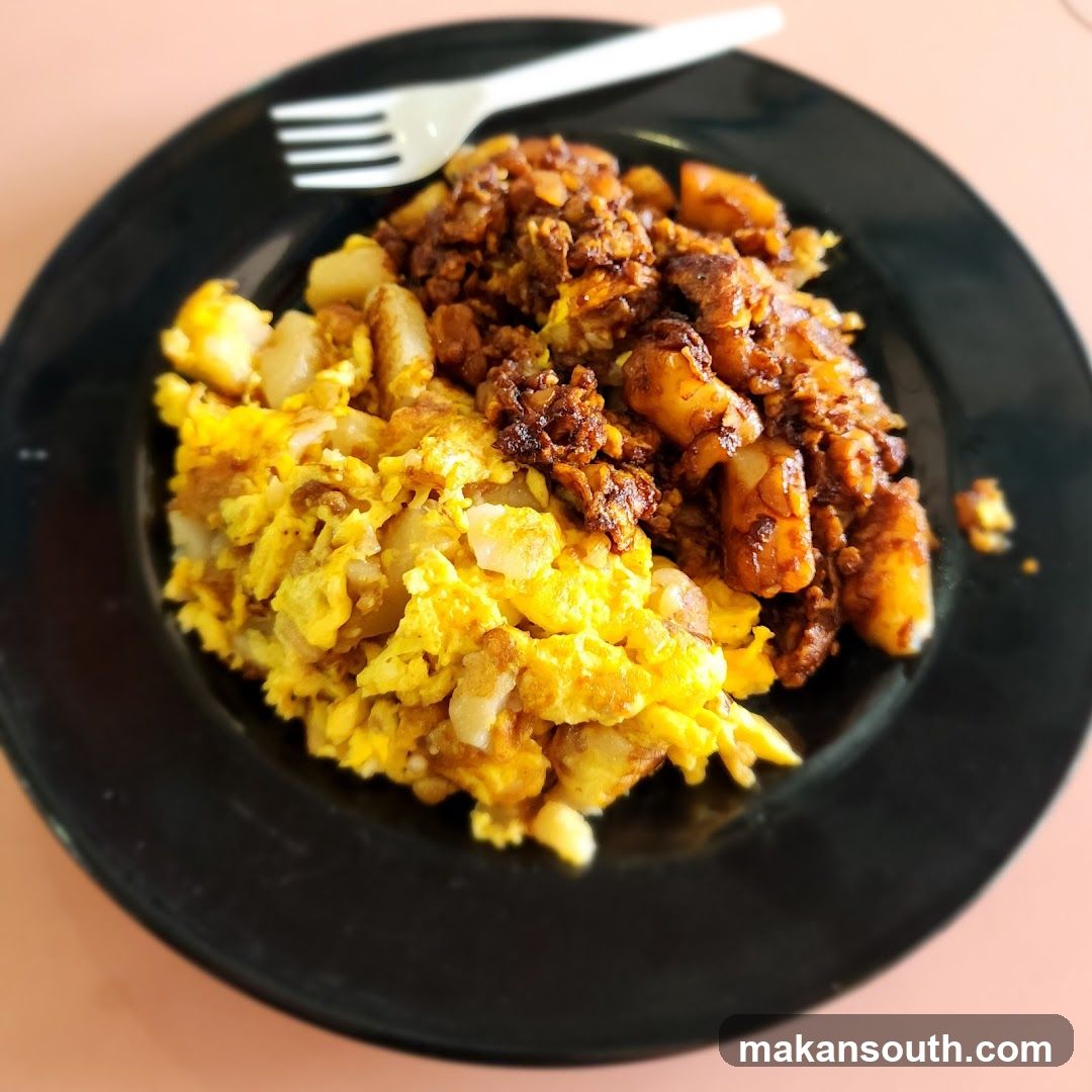 Scrambled Eggs and Fried Rice Plate