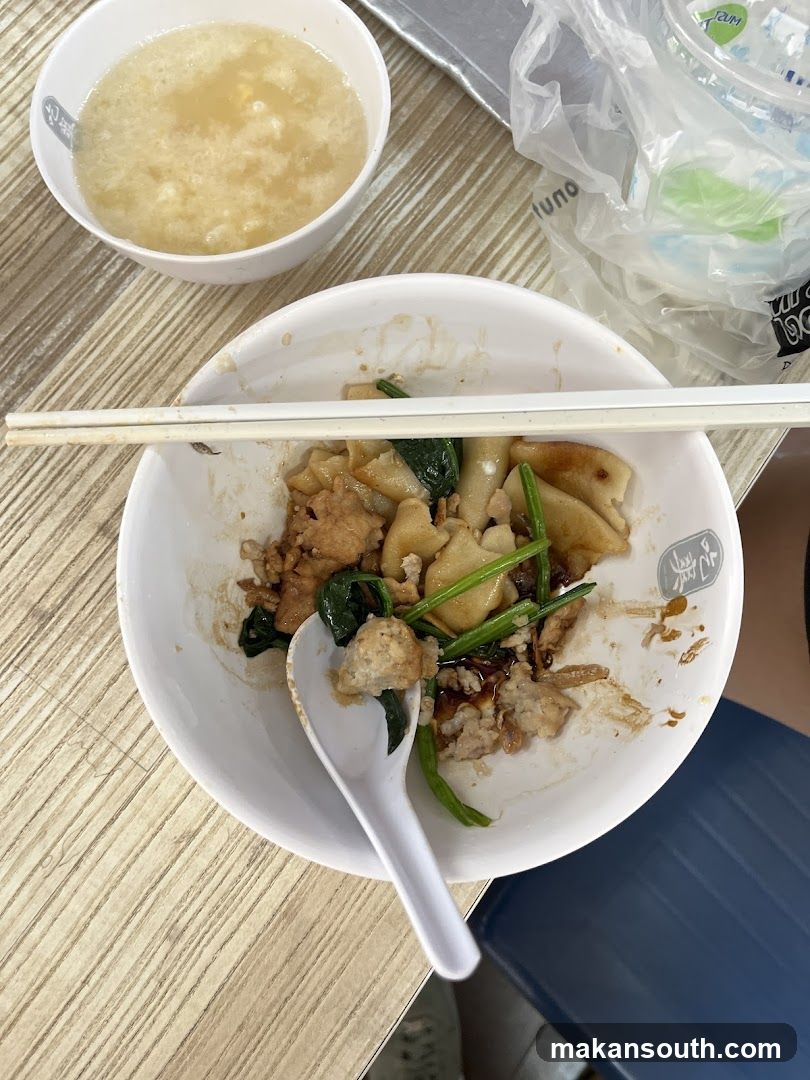 Bowl of noodles with soup