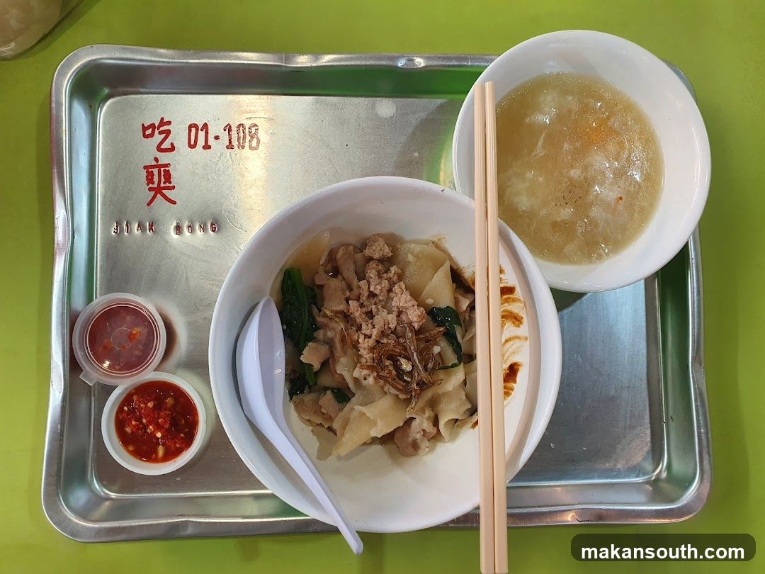 Food Tray with Noodles and Soup