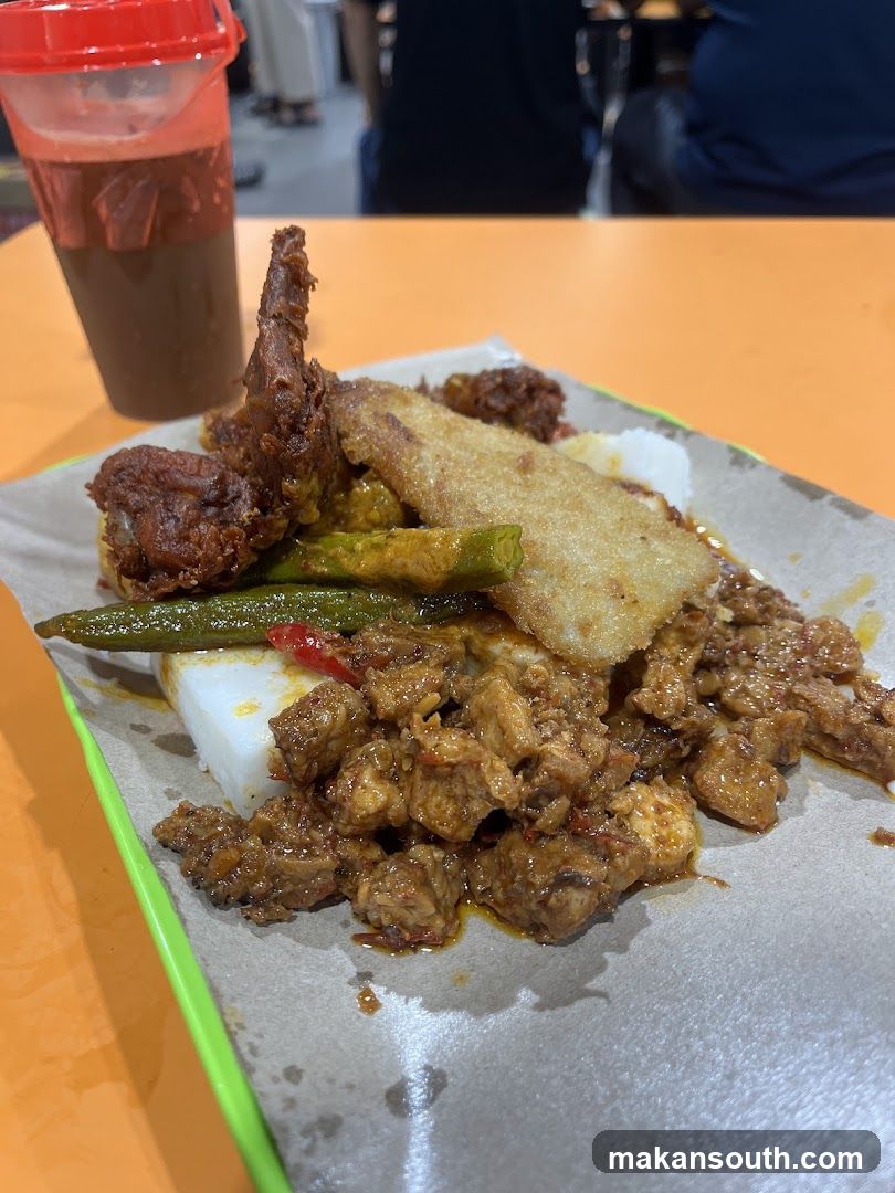 Food Plate with Curry and Drink