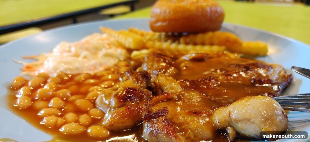 Baked Beans and Chicken with Fries