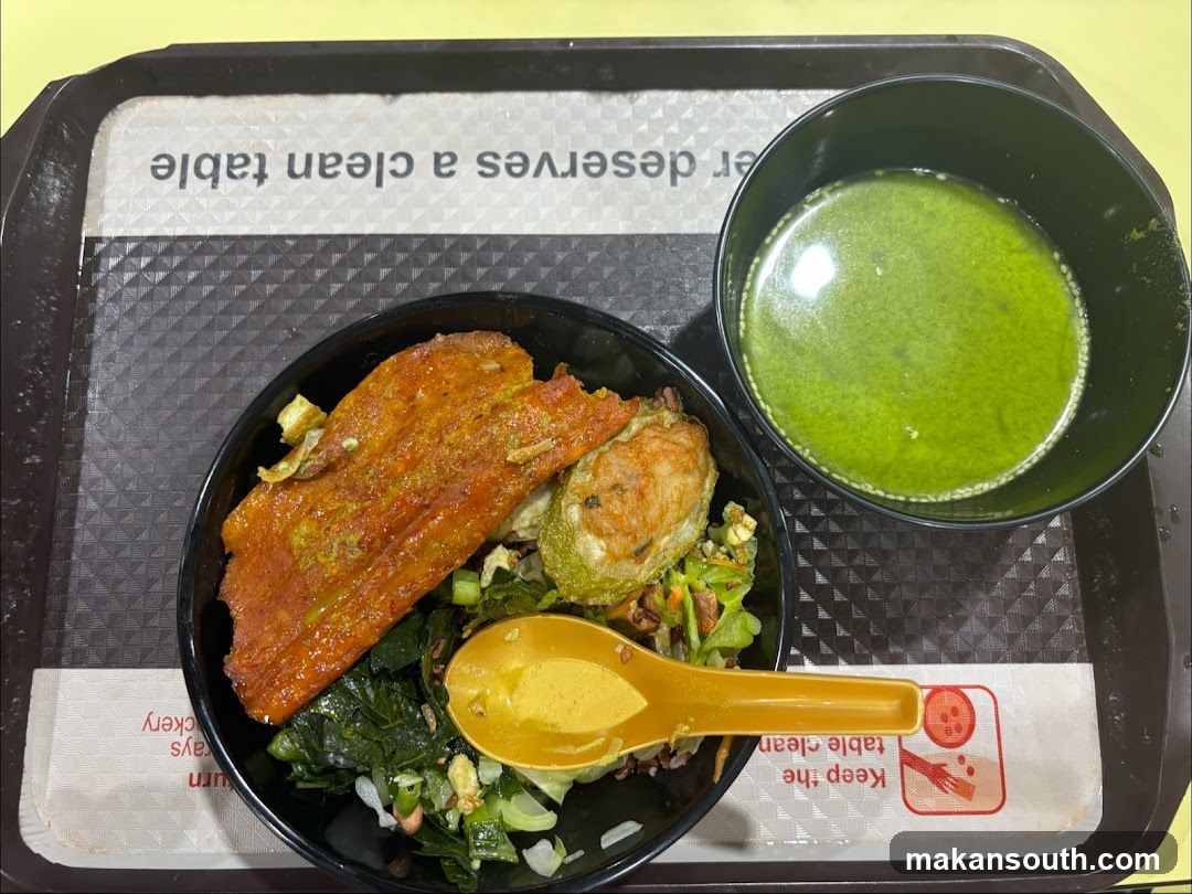 Food Tray with Rice Bowl and Soup