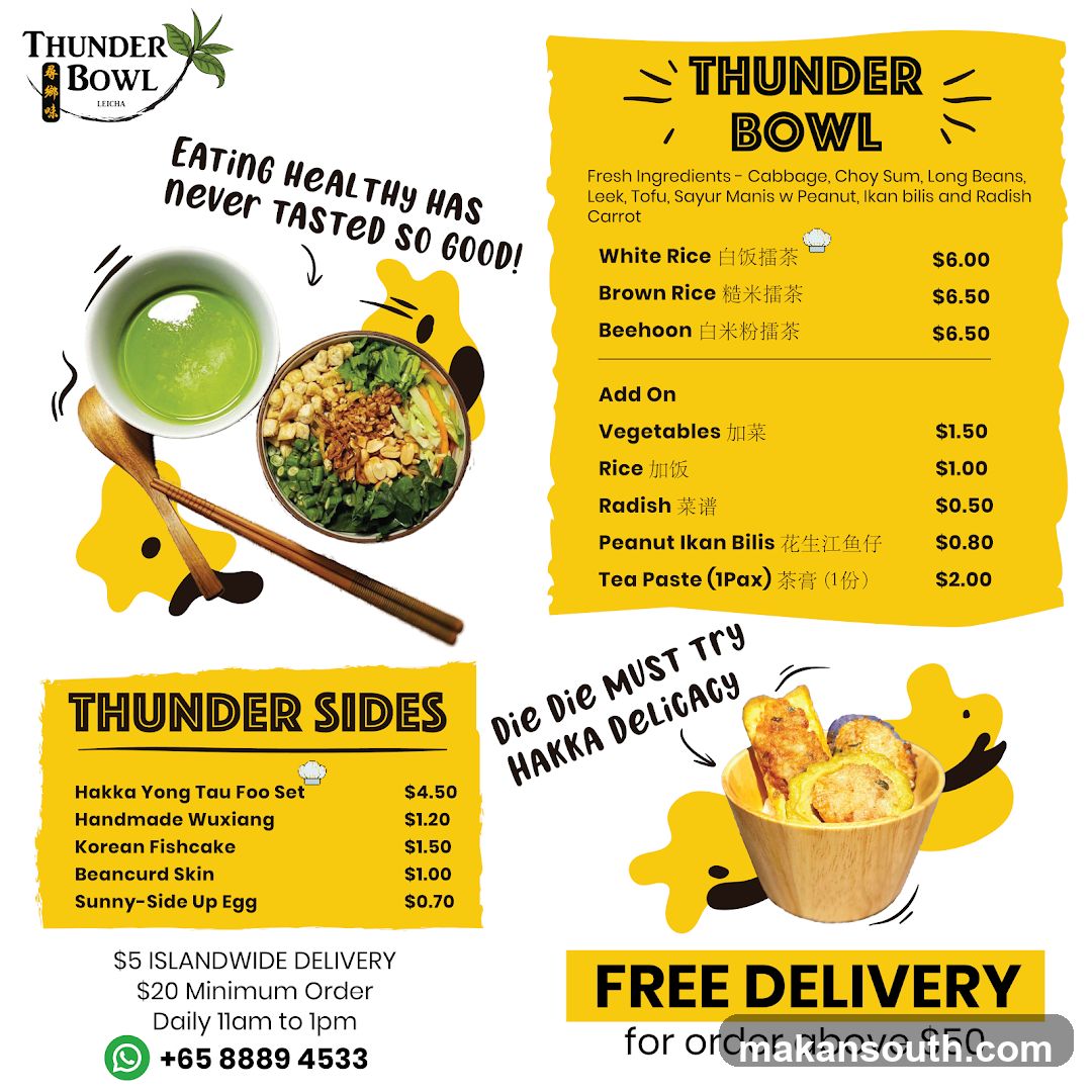 Thunder Bowl Menu Flyer