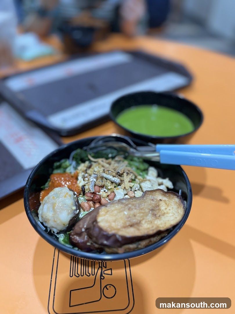 Food Bowl with Green Soup