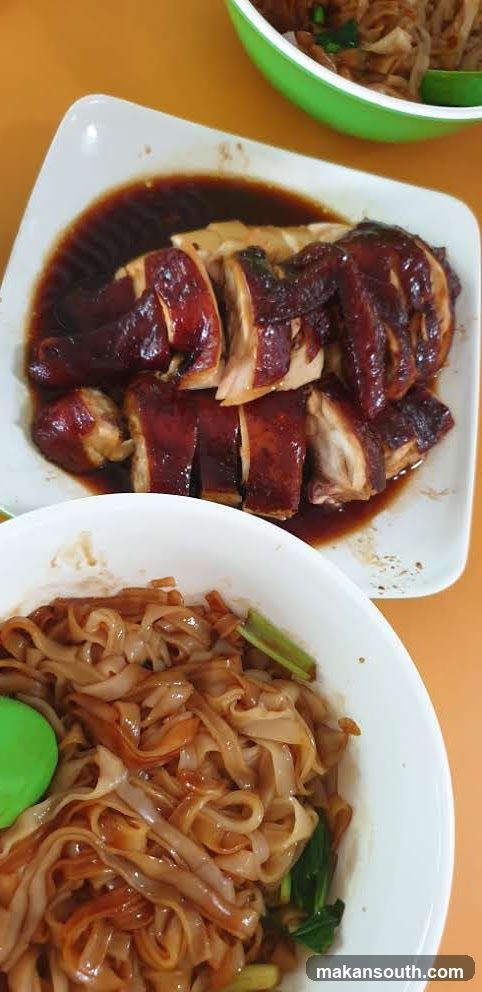 Food Dish with Noodles and Roasted Meat