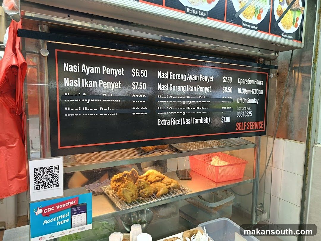 Nasi Ayam Penyet Menu Board