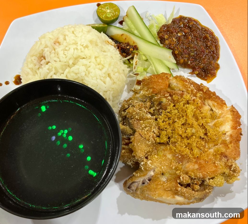 Fried Chicken Plate with Rice and Curry