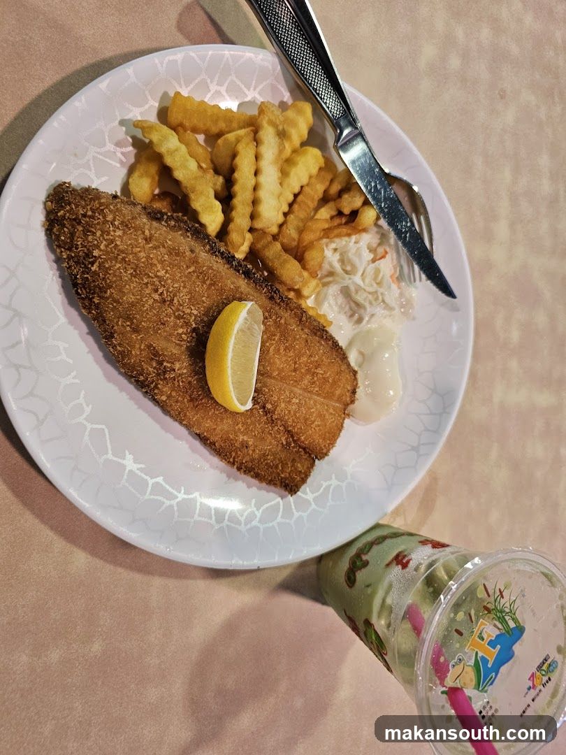 Crispy Fish Fillet with Fries and Coleslaw