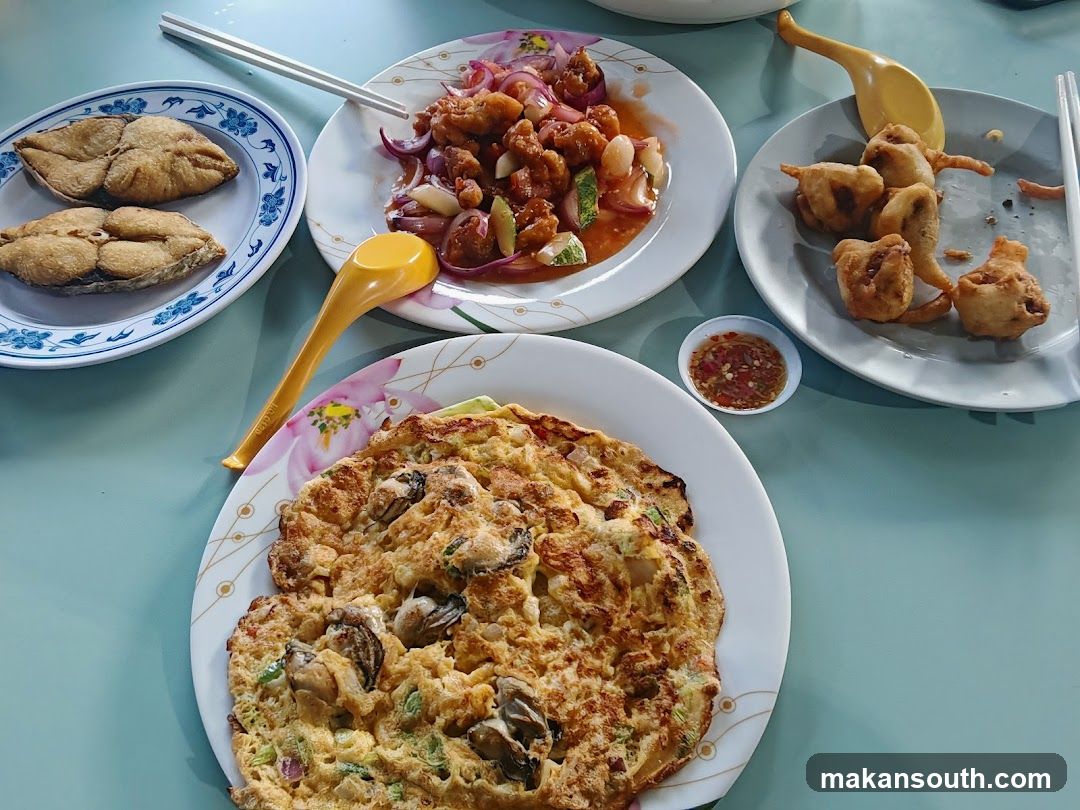 Fried Seafood and Omelette Meal