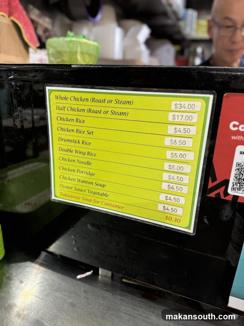 Chicken Menu Price List