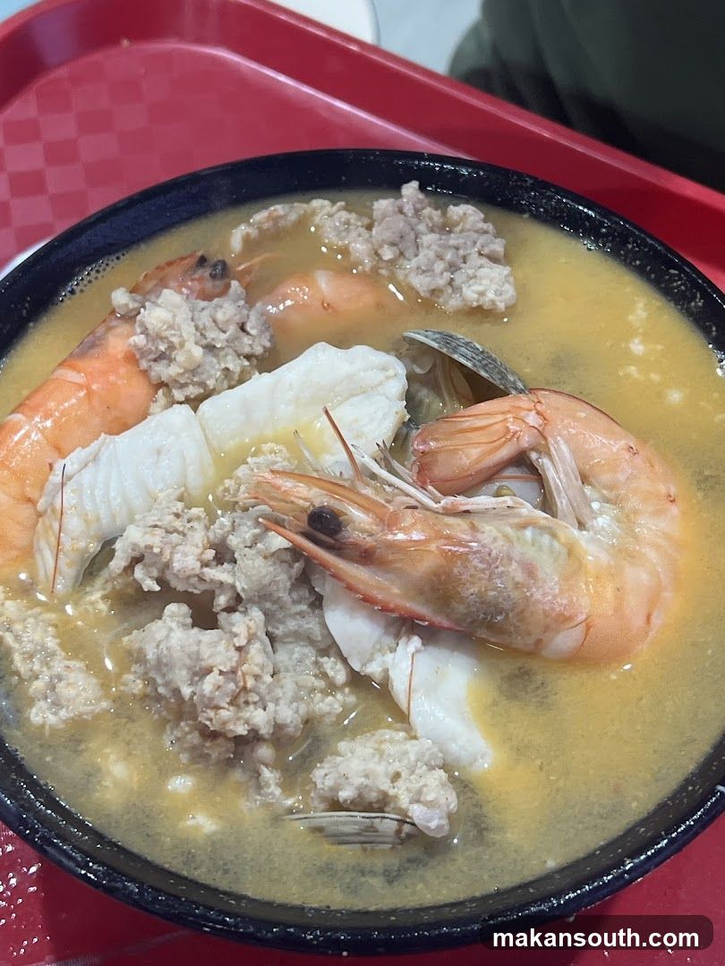 Seafood Soup with Shrimp and Minced Meat