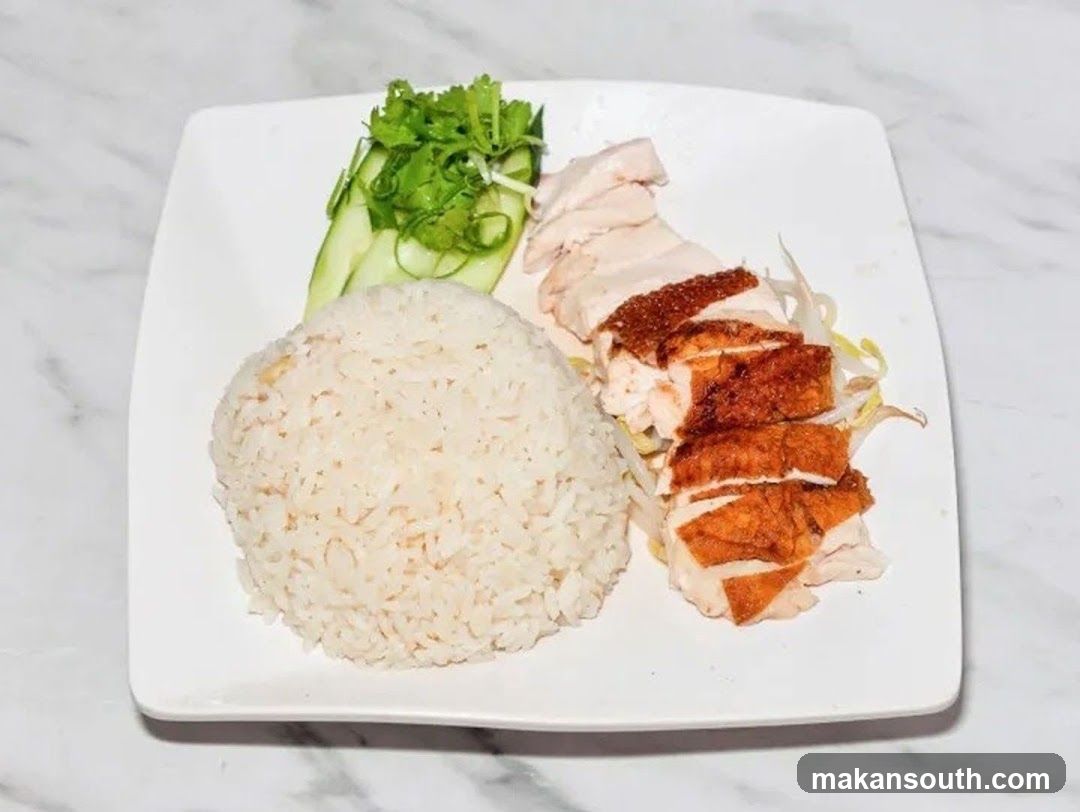 Plate of Chicken Rice with Vegetables