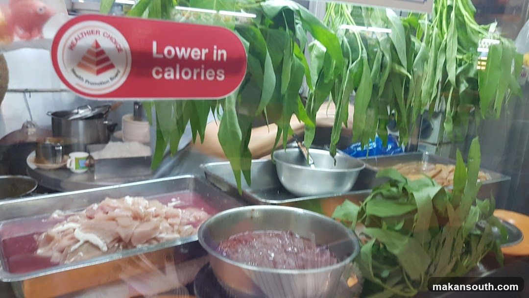 Food Stall Display with Fresh Ingredients