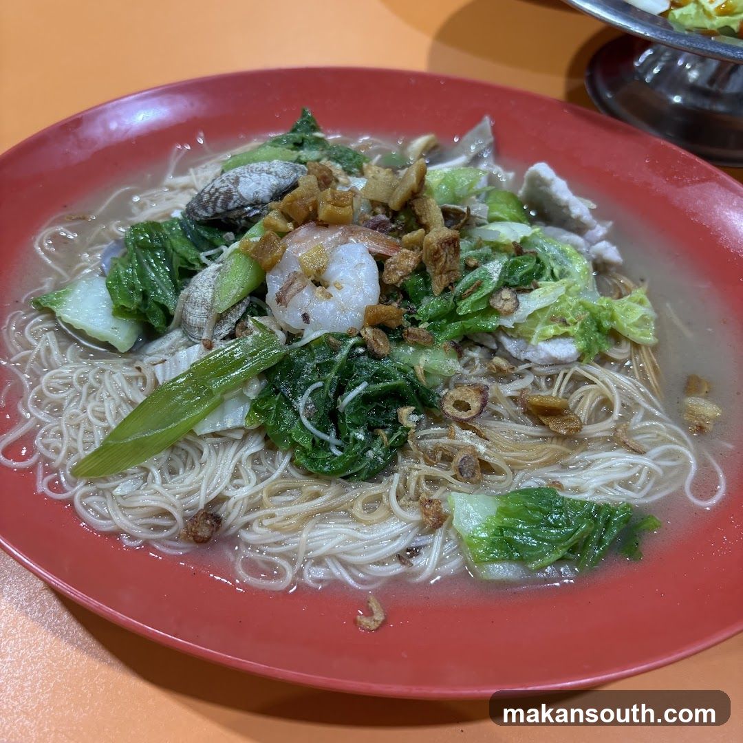Noodle Dish with Seafood and Vegetables