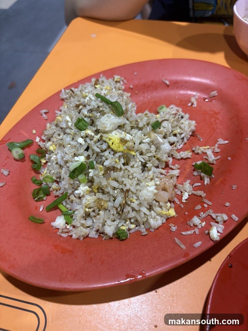 Fried Rice on Red Plate