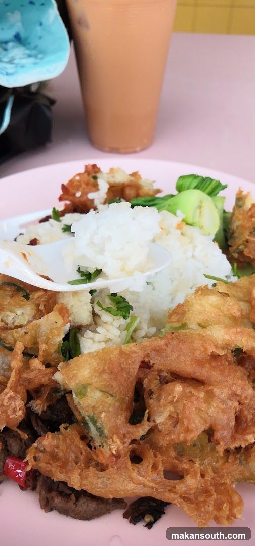 Fried Rice with Fritters and Drink