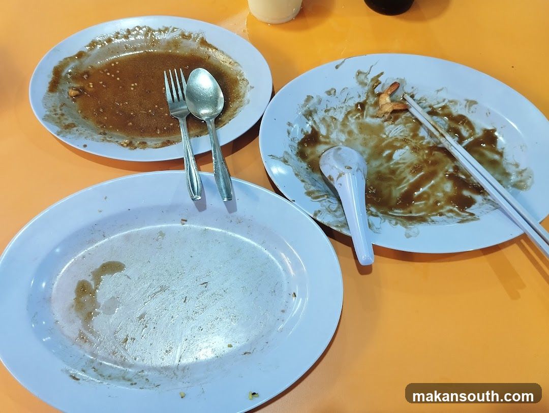 Used plates on table