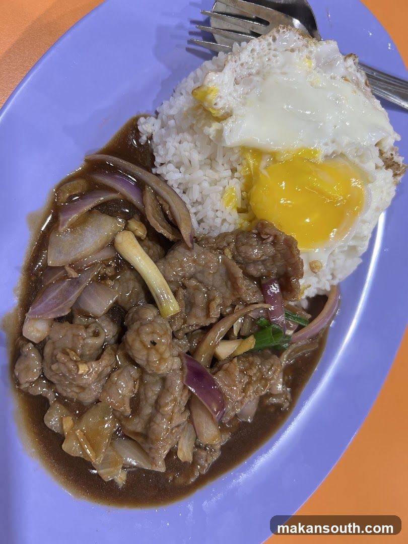 Beef and Onion Fried Rice with Egg