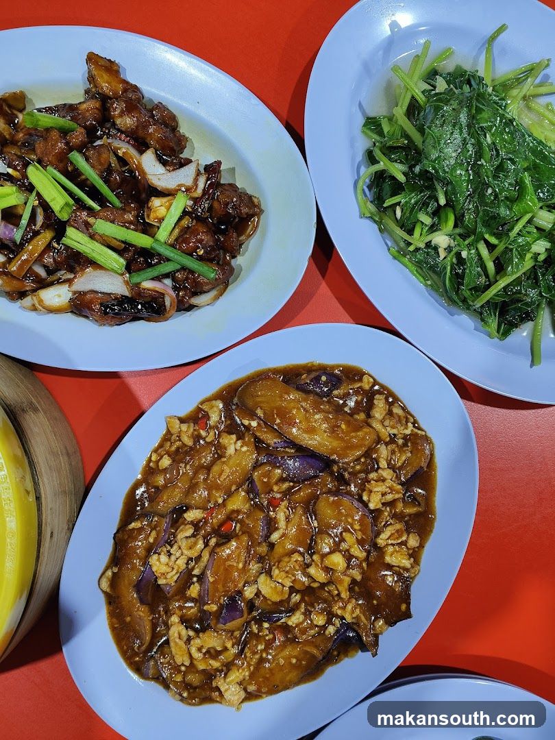 Three Dishes on a Red Table