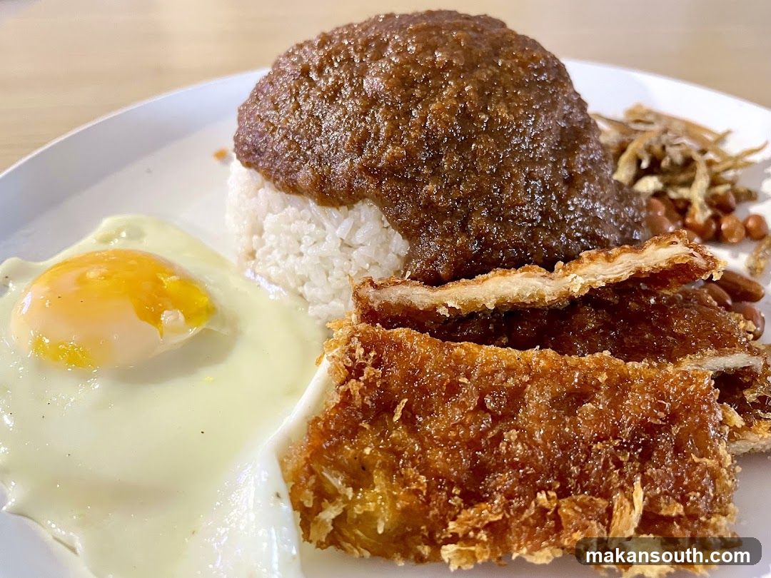 Katsu Rice with Fried Egg and Side Dishes