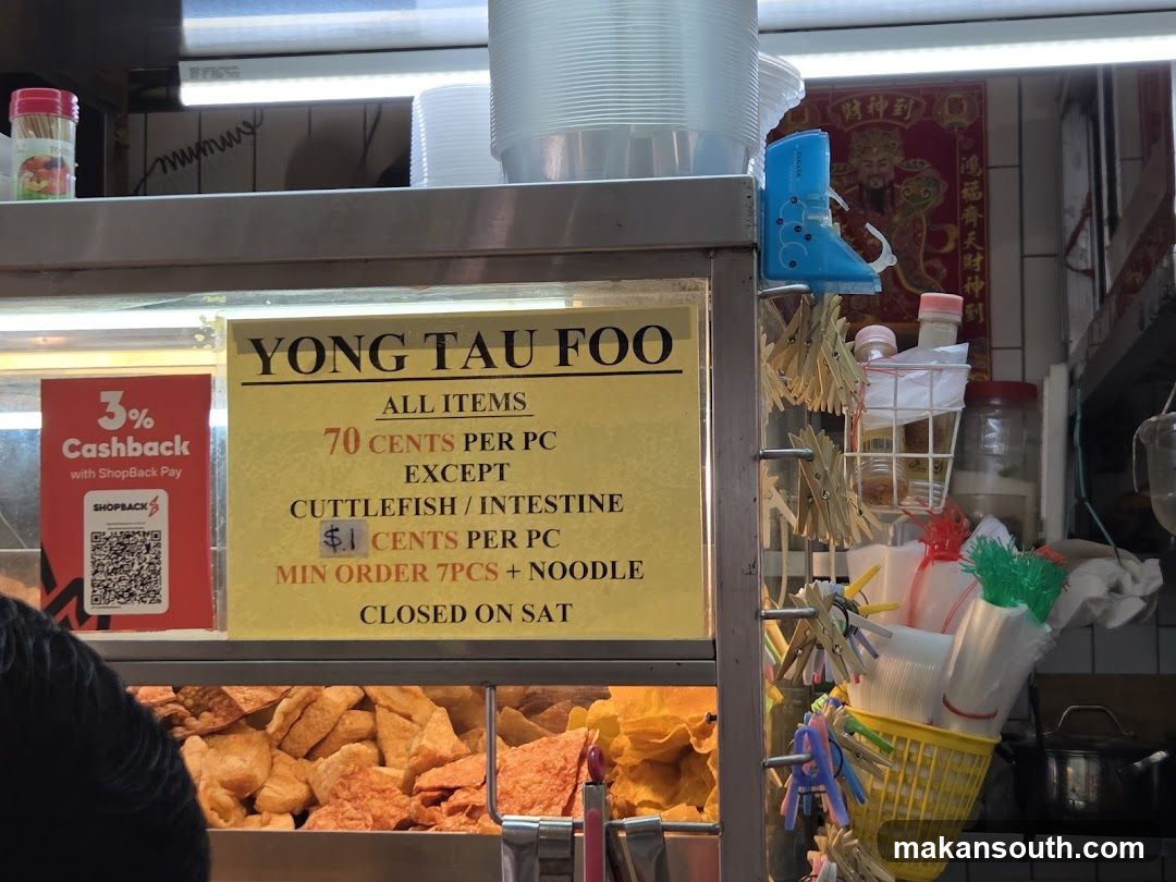 Yong Tau Foo Price List