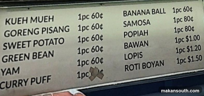 Food Stall Menu Board