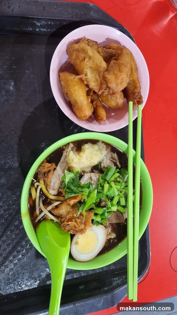 Food Tray with Noodles and Fried Items