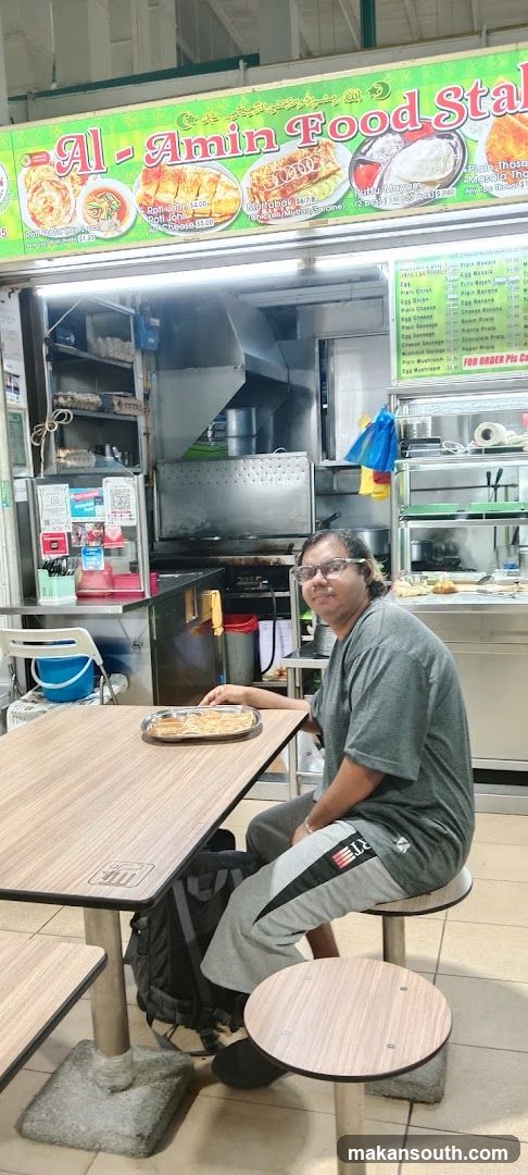 Food Stall Interior with Customer