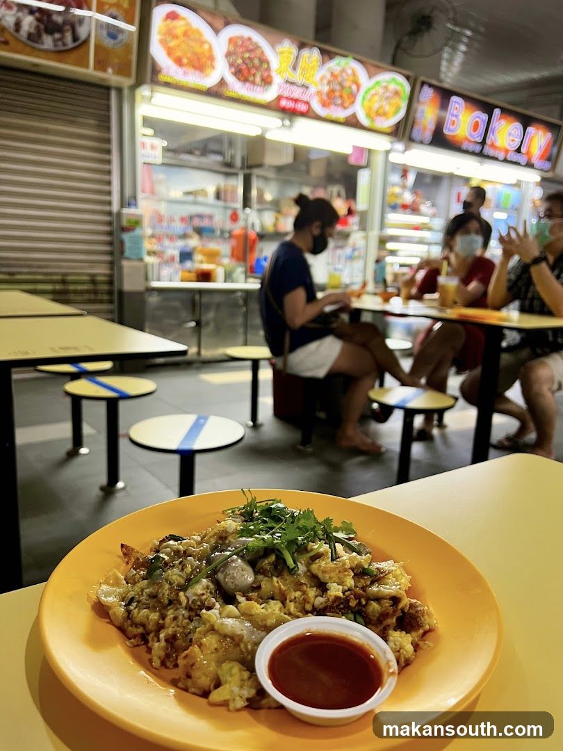 Food stall interior with customers dining