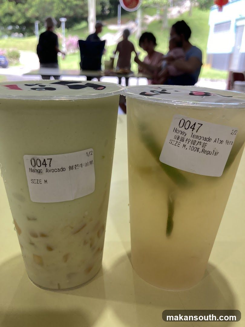 Two bubble tea drinks on a table