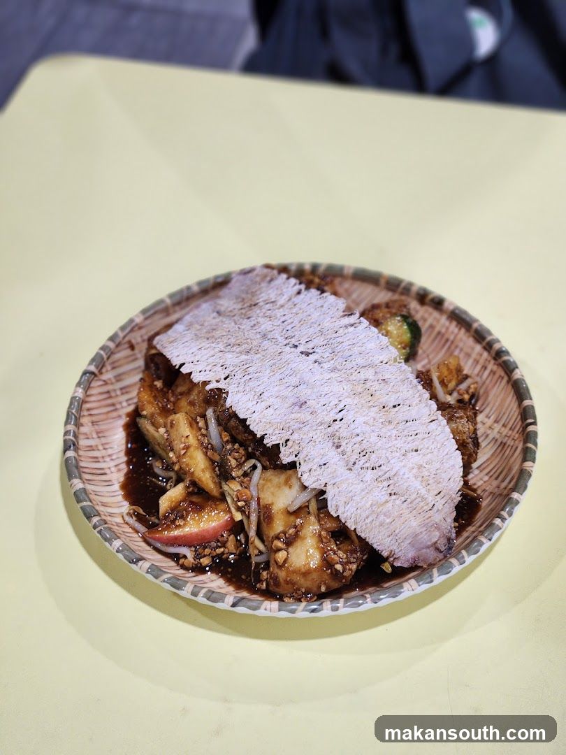 Bowl of Fried Rice with Tofu and Sauce