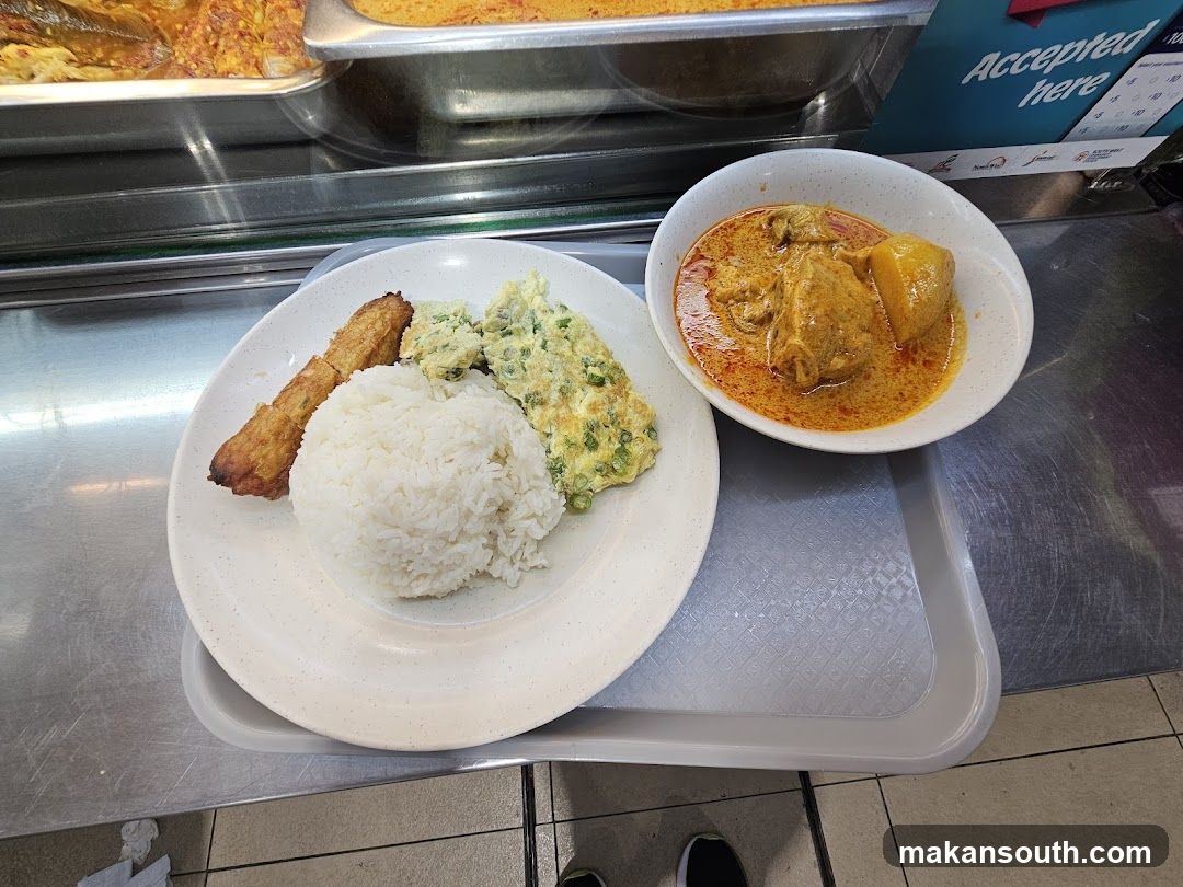 Food Tray with Curry and Rice