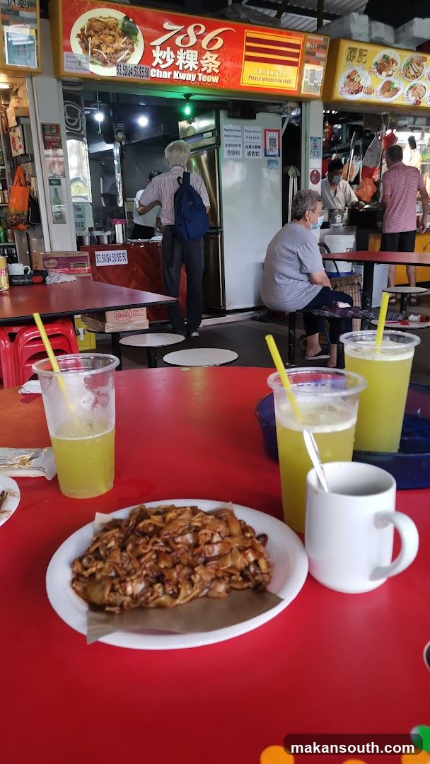 Food stall interior with drinks and food