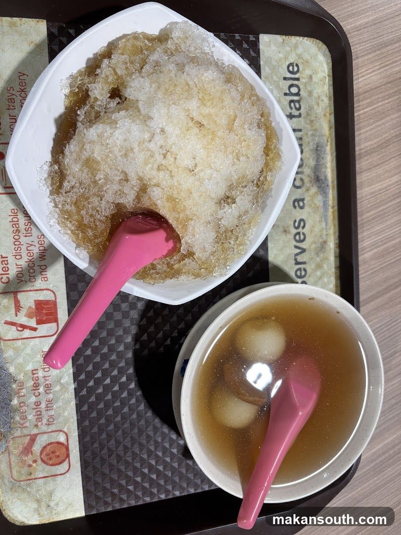 Dessert and Soup on Tray