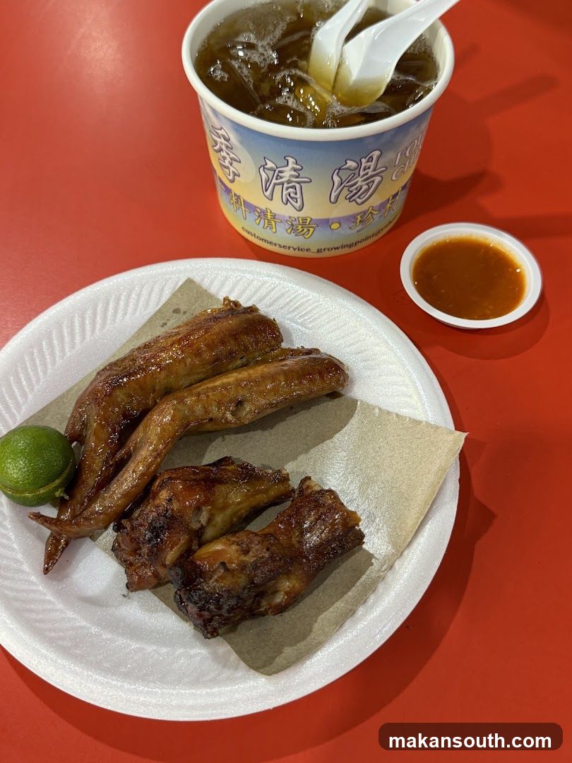 Roasted Chicken Wings and Drink