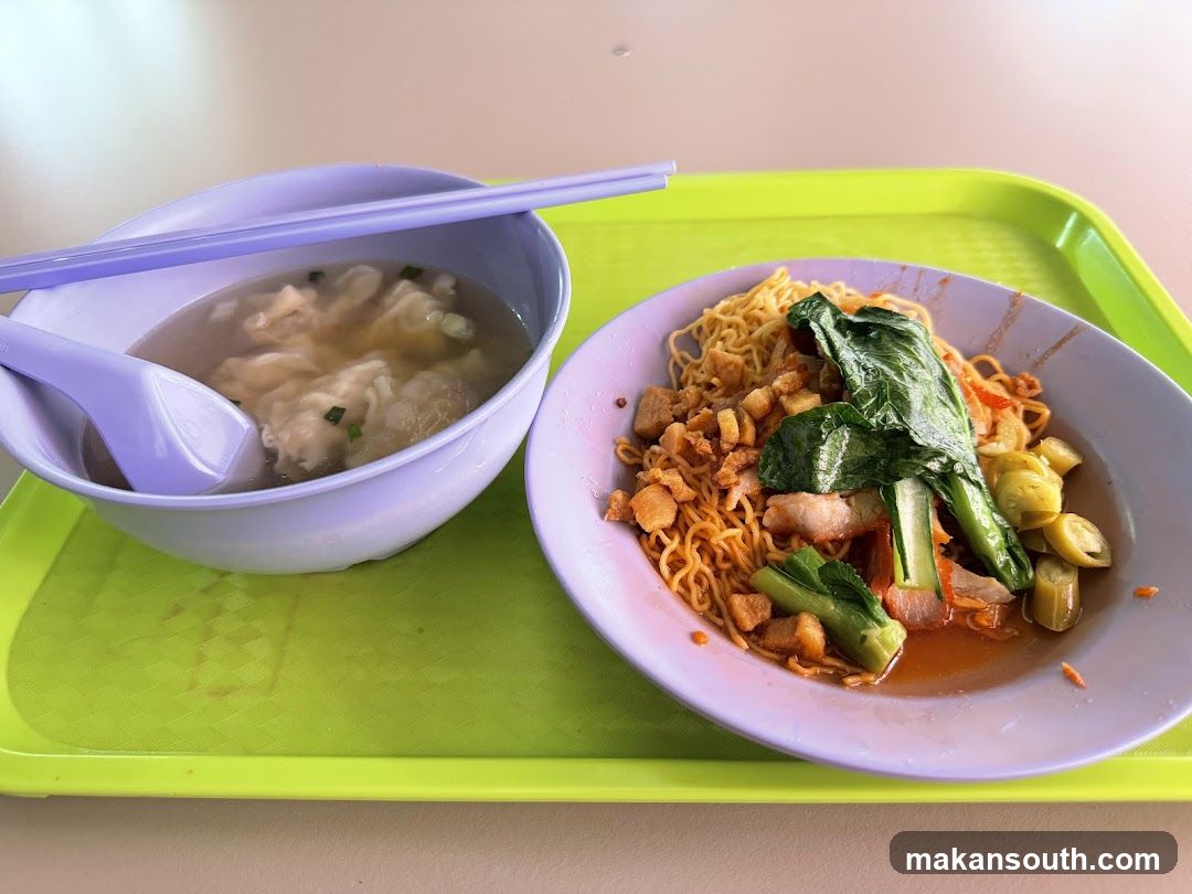 Food Tray with Noodles and Soup