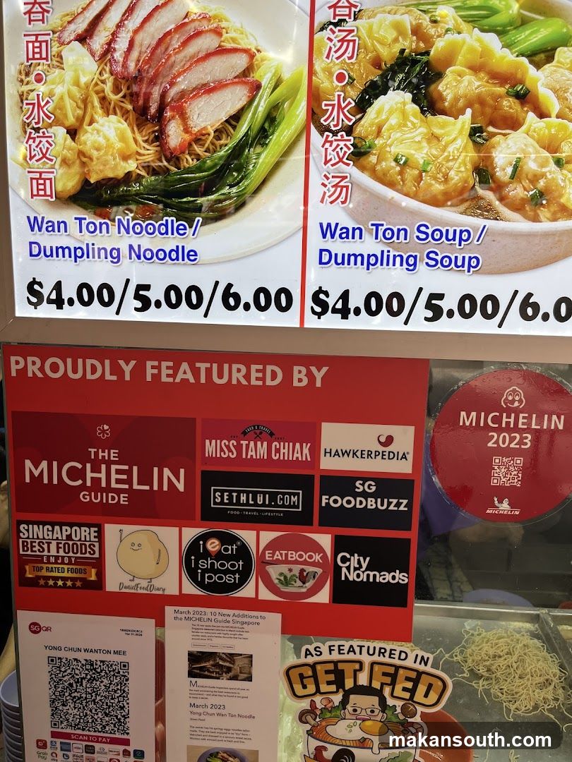 Wan Ton Noodle/Dumpling Soup Menu Display