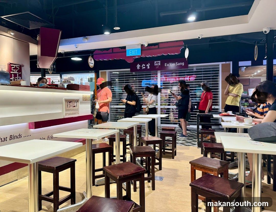 Food Court Interior with Staff and Customers