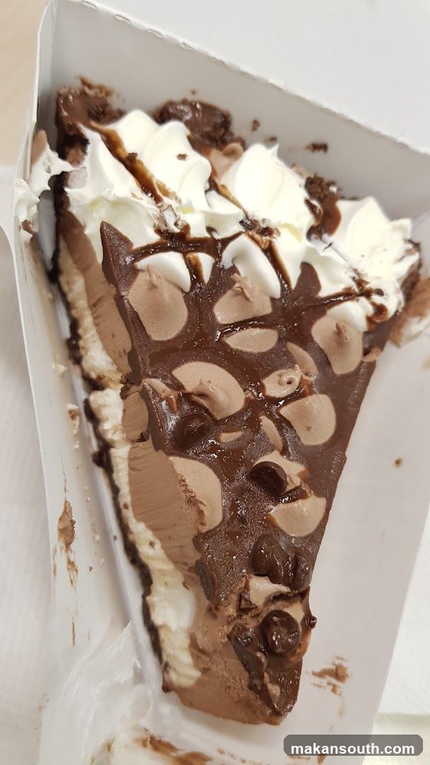 Slice of Chocolate Cake with Whipped Cream and Chocolate Drizzle