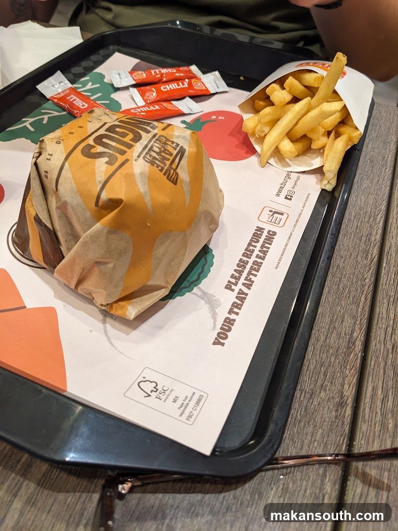Burger and Fries Meal Tray