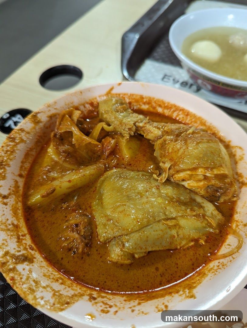 Curry Chicken Dish with Side Soup