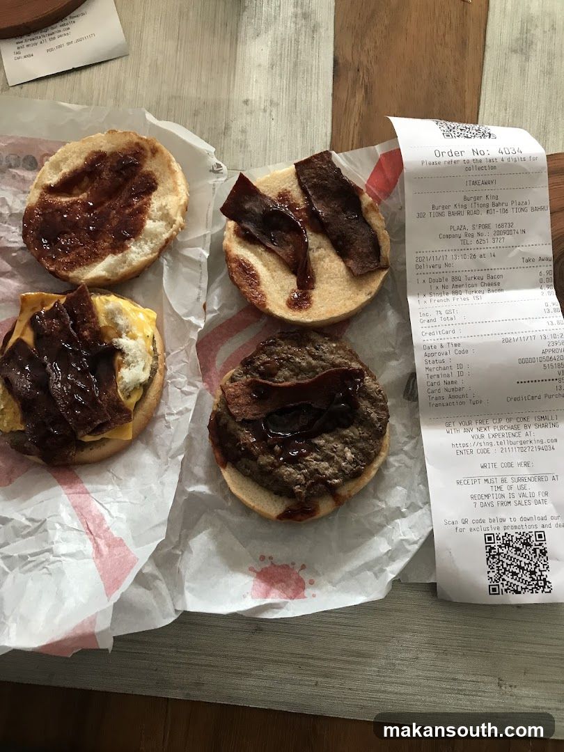 Burger and Receipt on Table