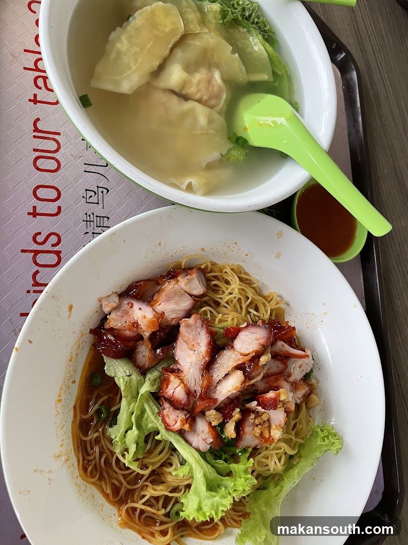 Food Tray with Noodles and Soup