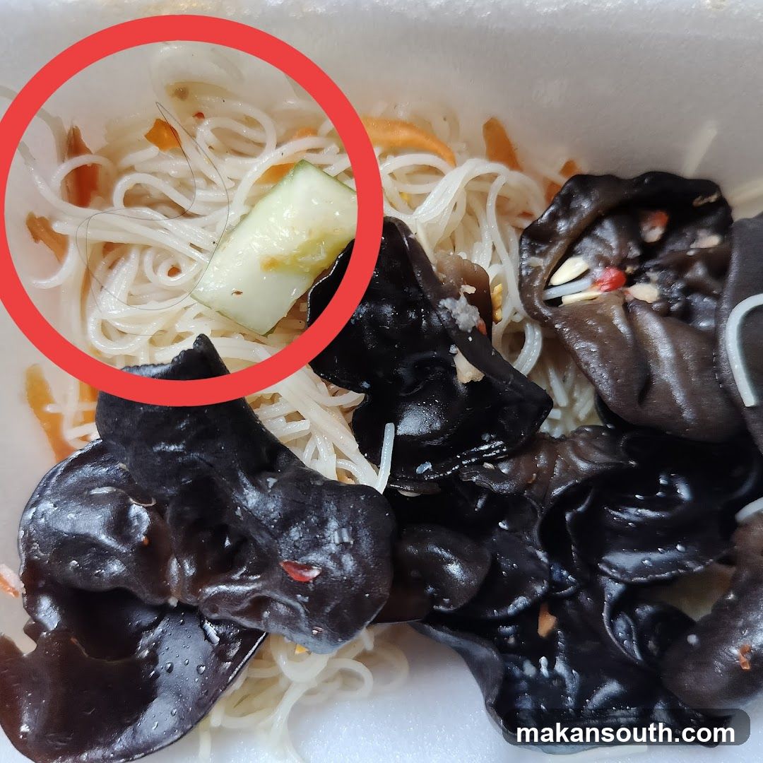 Noodle Dish with Wood Ear Fungus and Cucumber