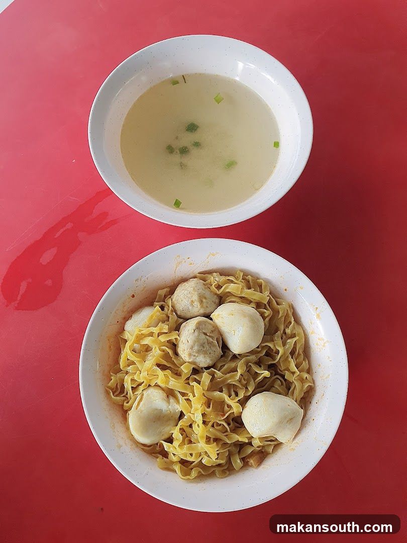 Noodle Bowl with Fish Balls and Broth