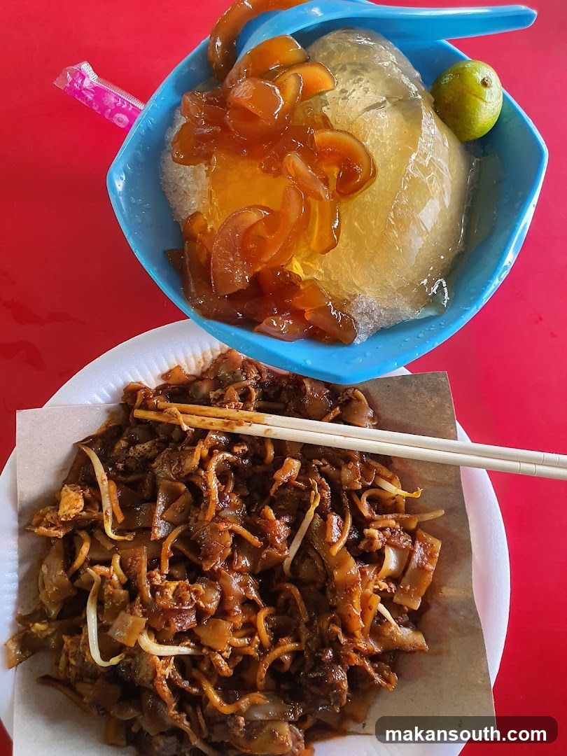 Food items on red table