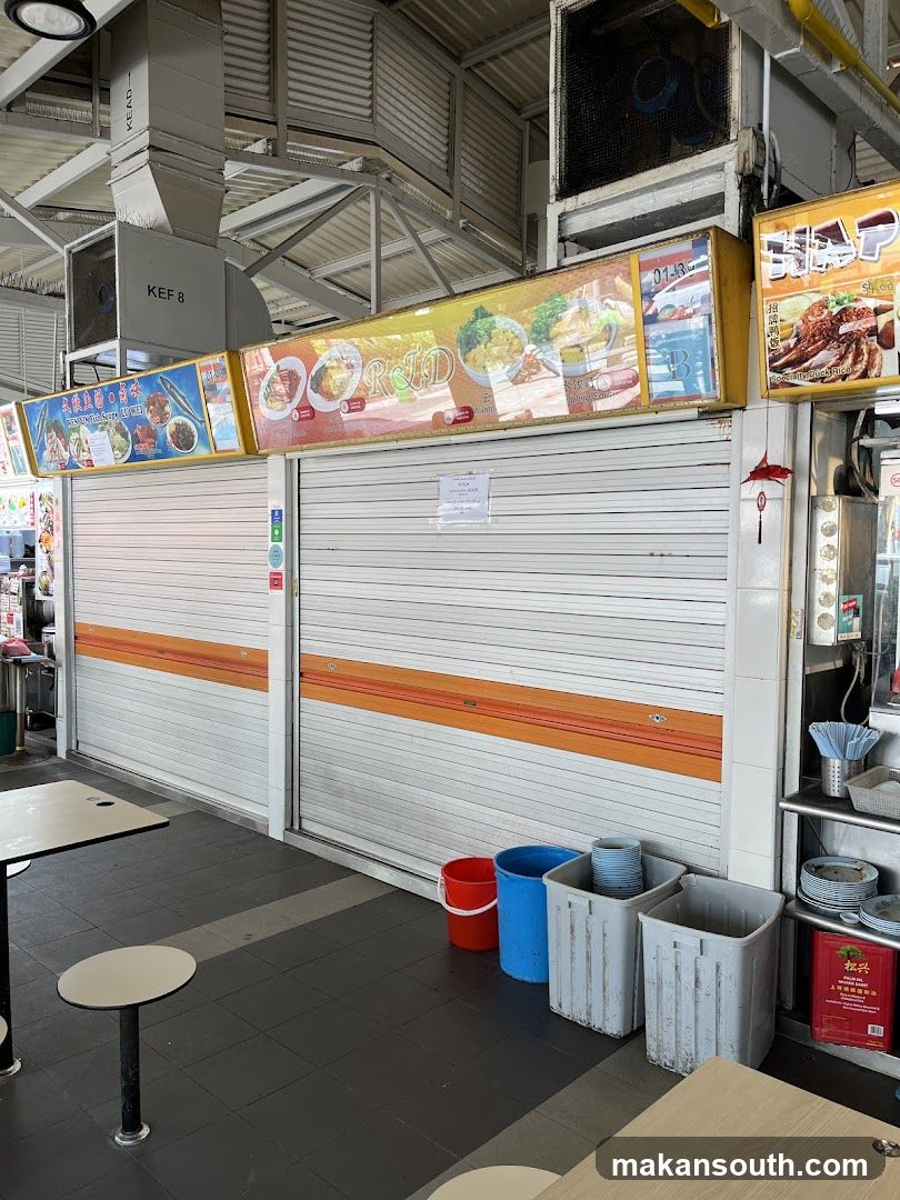 Closed Food Stall with Signage