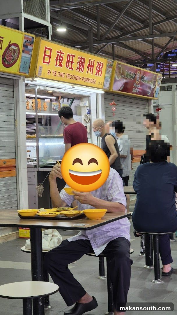 Eating at a food stall