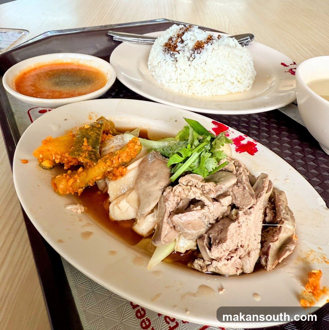 Hawker Meal with Rice and Side Dishes